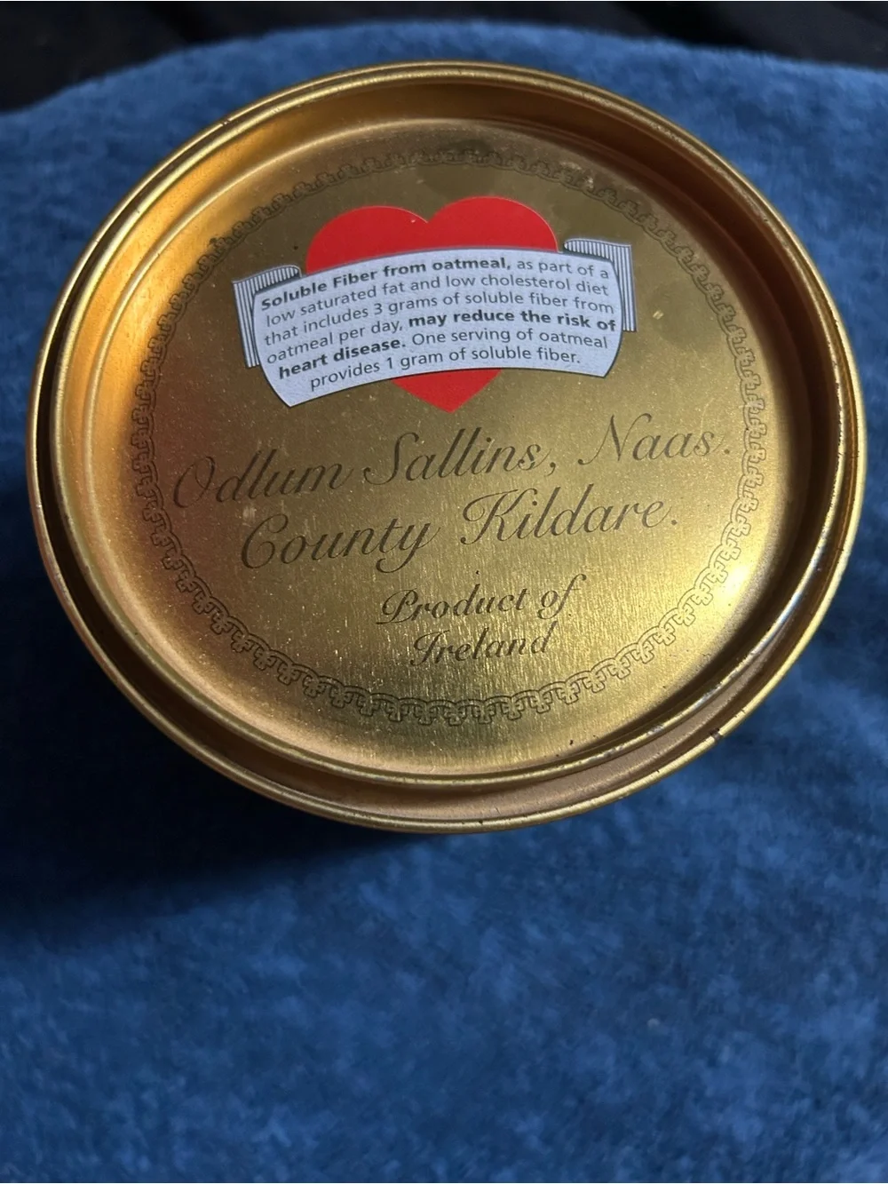 John McCann's Irish Oatmeal Can - White & Gold Vintage Label